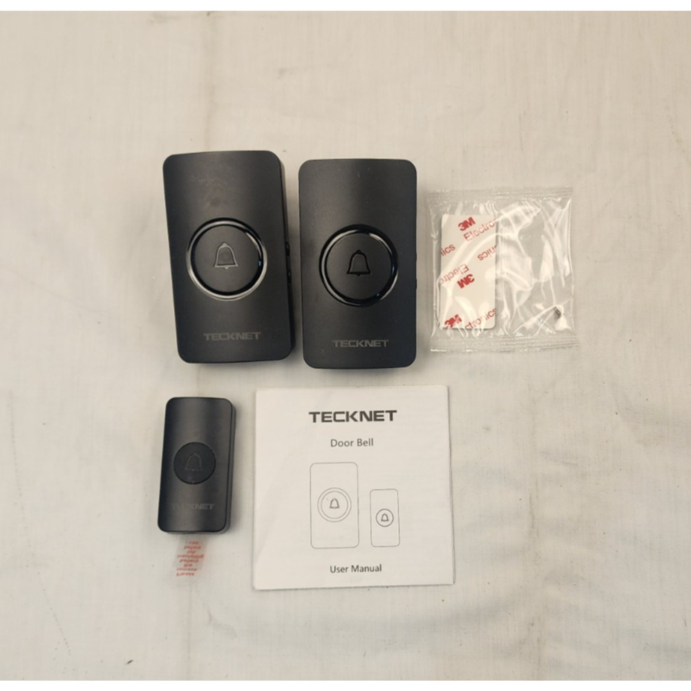 TECKNET Wireless Cordless Doorbell Plug-in Kit IP65 Waterproof 1000ft 60 Chimes